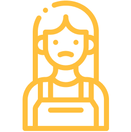 Konturer av en ledsen kvinna i gult